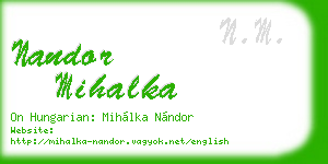 nandor mihalka business card