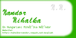 nandor mihalka business card